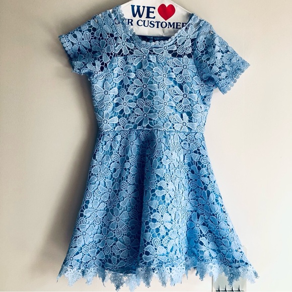 Rare Editions Lace and Illusions Blue Big Girl’s Dress Size 10 - Picture 12 of 12